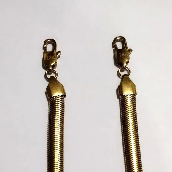 18k Gold Plated Necklace & Bracelet Snake Chain Birthday Valentine's Gift NEW!